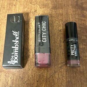 Bare Minerals, Be a Bombshell & City Color Lipstick - 3 Piece Bundle (BRAND NEW)